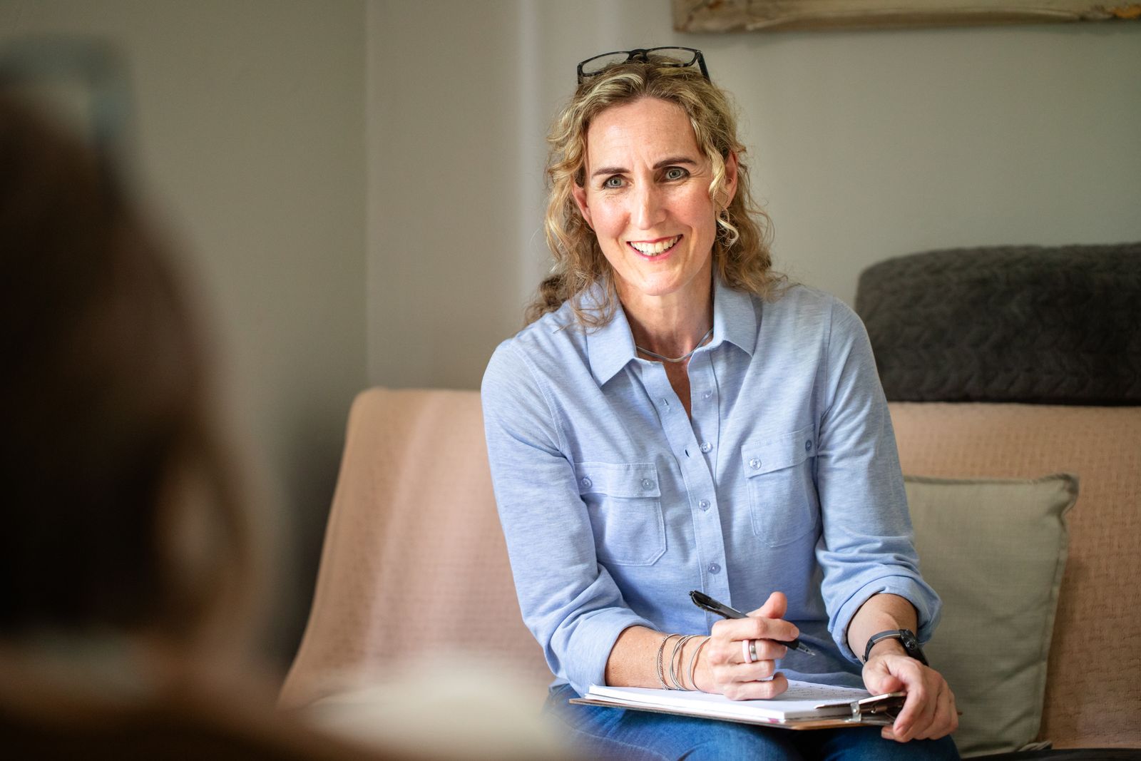 Stephanie Moss, NLP coach, in a session